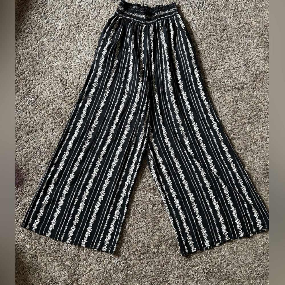 Wide Leg Floral Pants